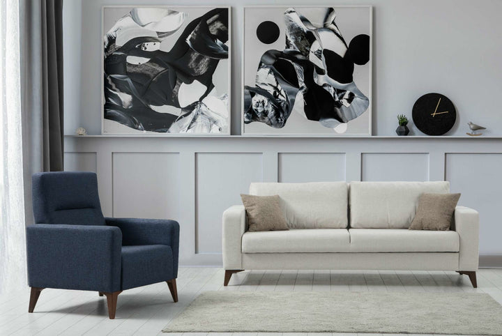 Canapé Kristal 3+1 - Beige, Anthracite