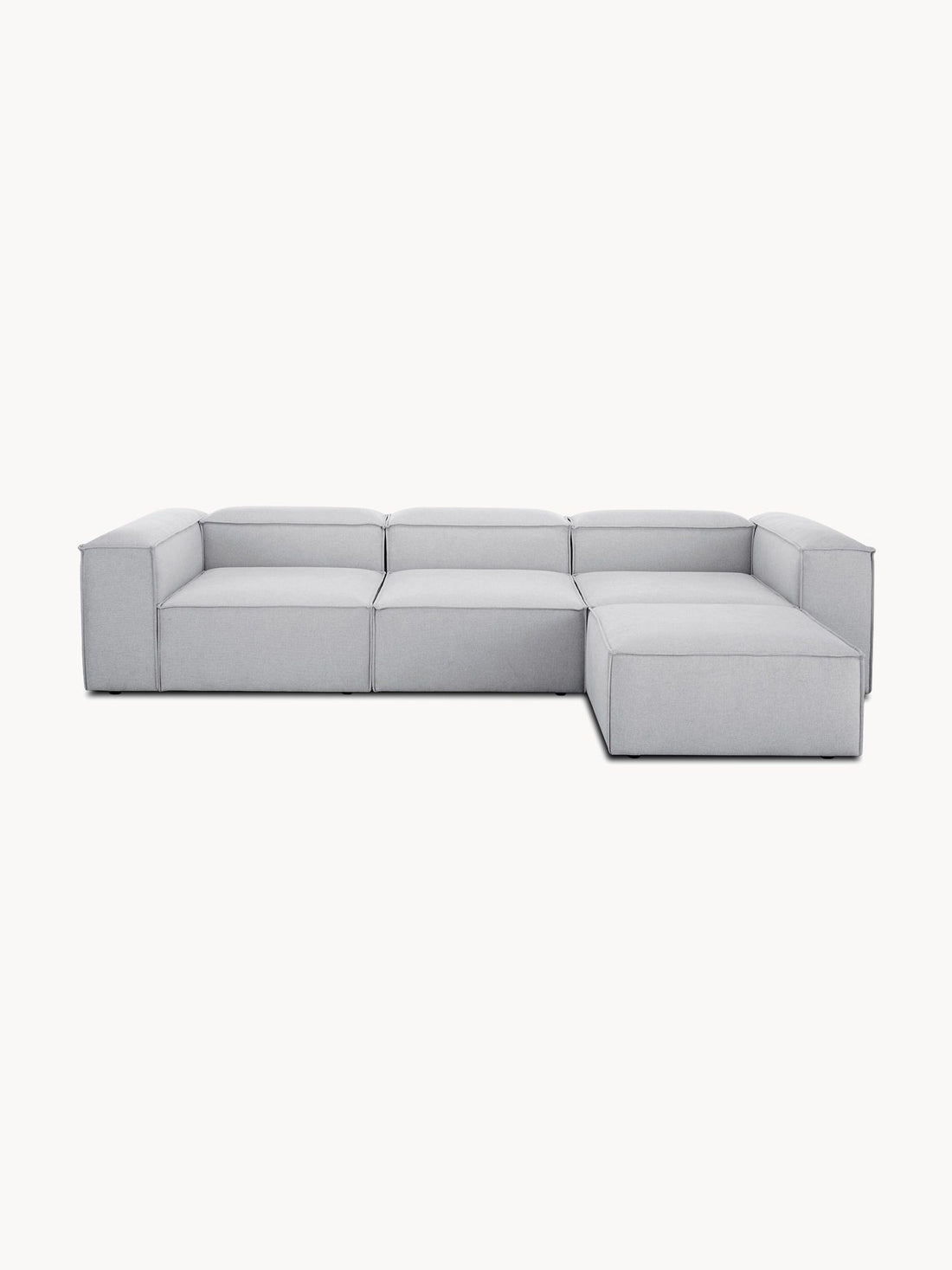 Canapé modulable 4 places en Lin avec pouf Frid
