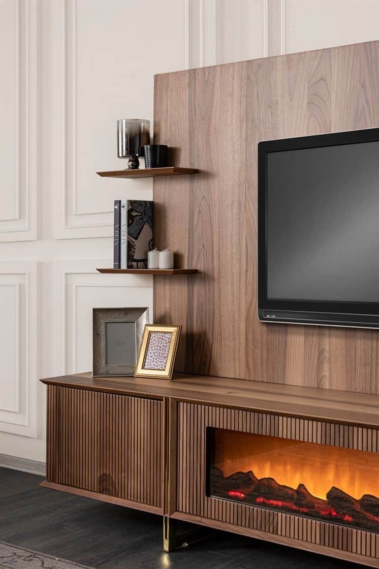 Bergamo Meuble TV Avec Cheminée