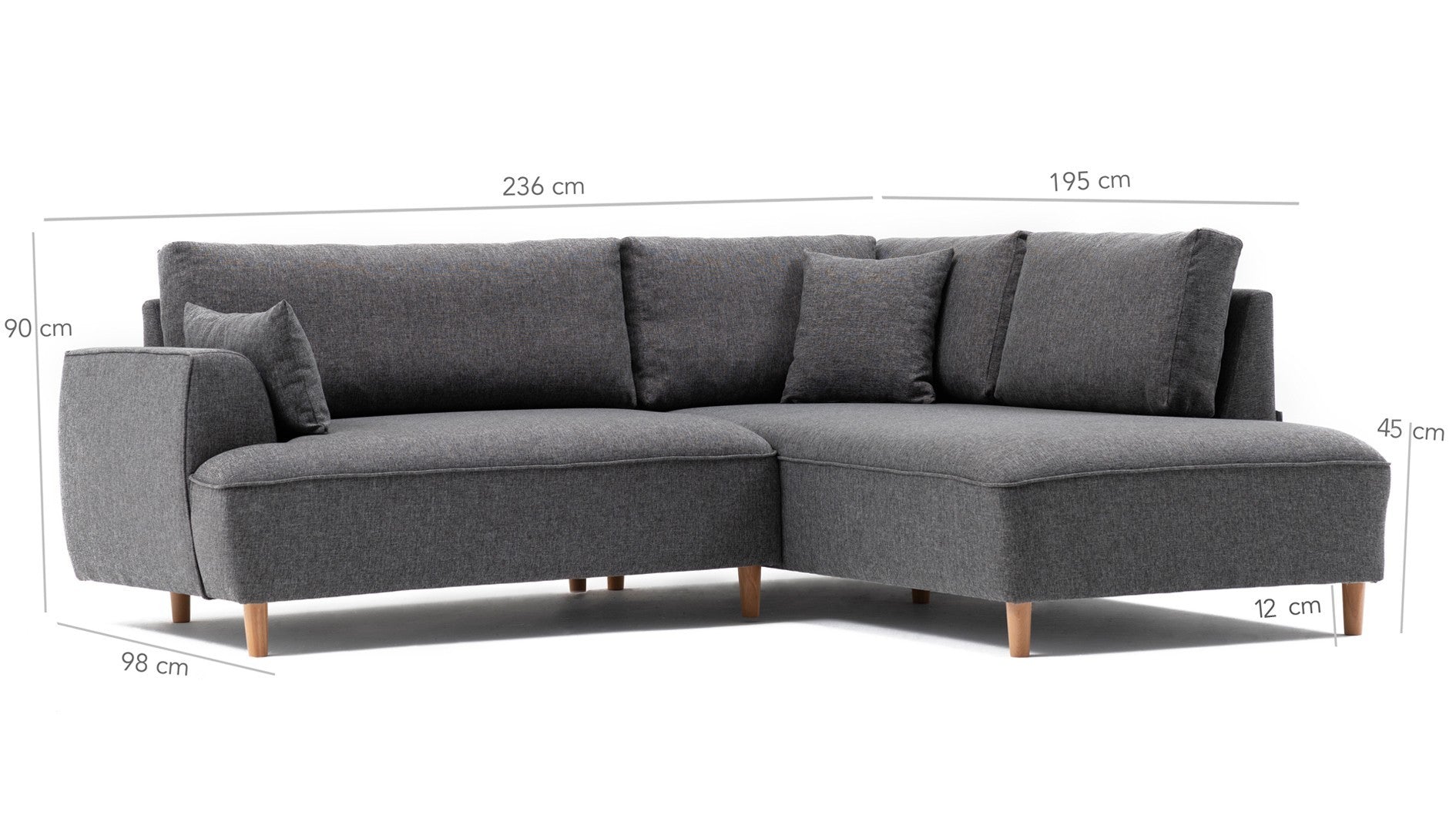 Canapé d'angle Felix Extra Soft Corner Sofa Right - Dark Grey