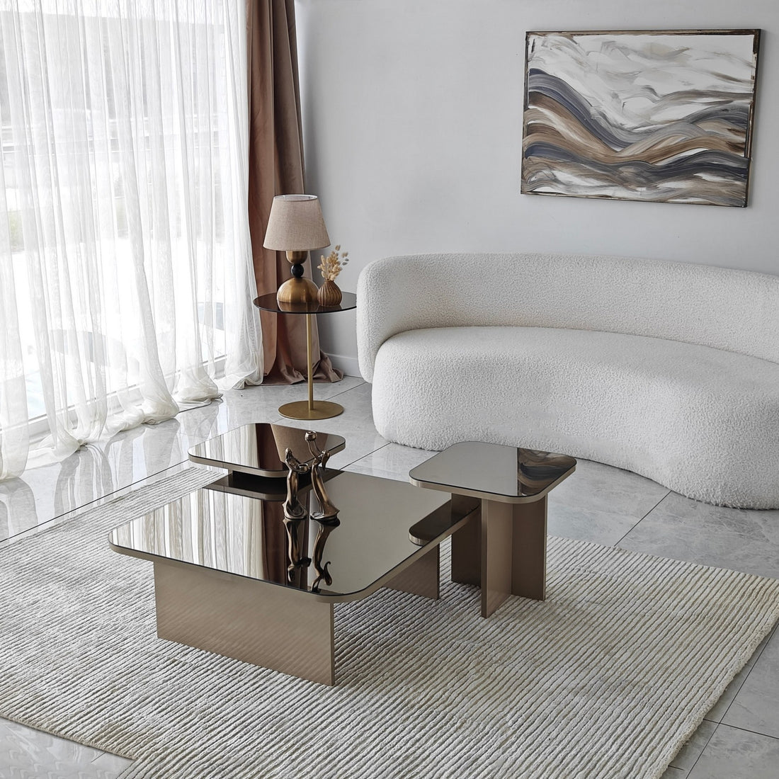 Ensemble de table basse Jazz - Beige, Bronze
