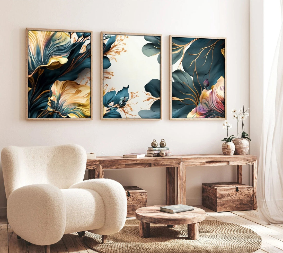 Peinture MDF encadrée décorative (3 pièces) Huhu217 - 30 x 40