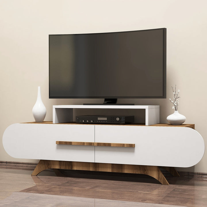 Meuble TV Rose - Walnut, White