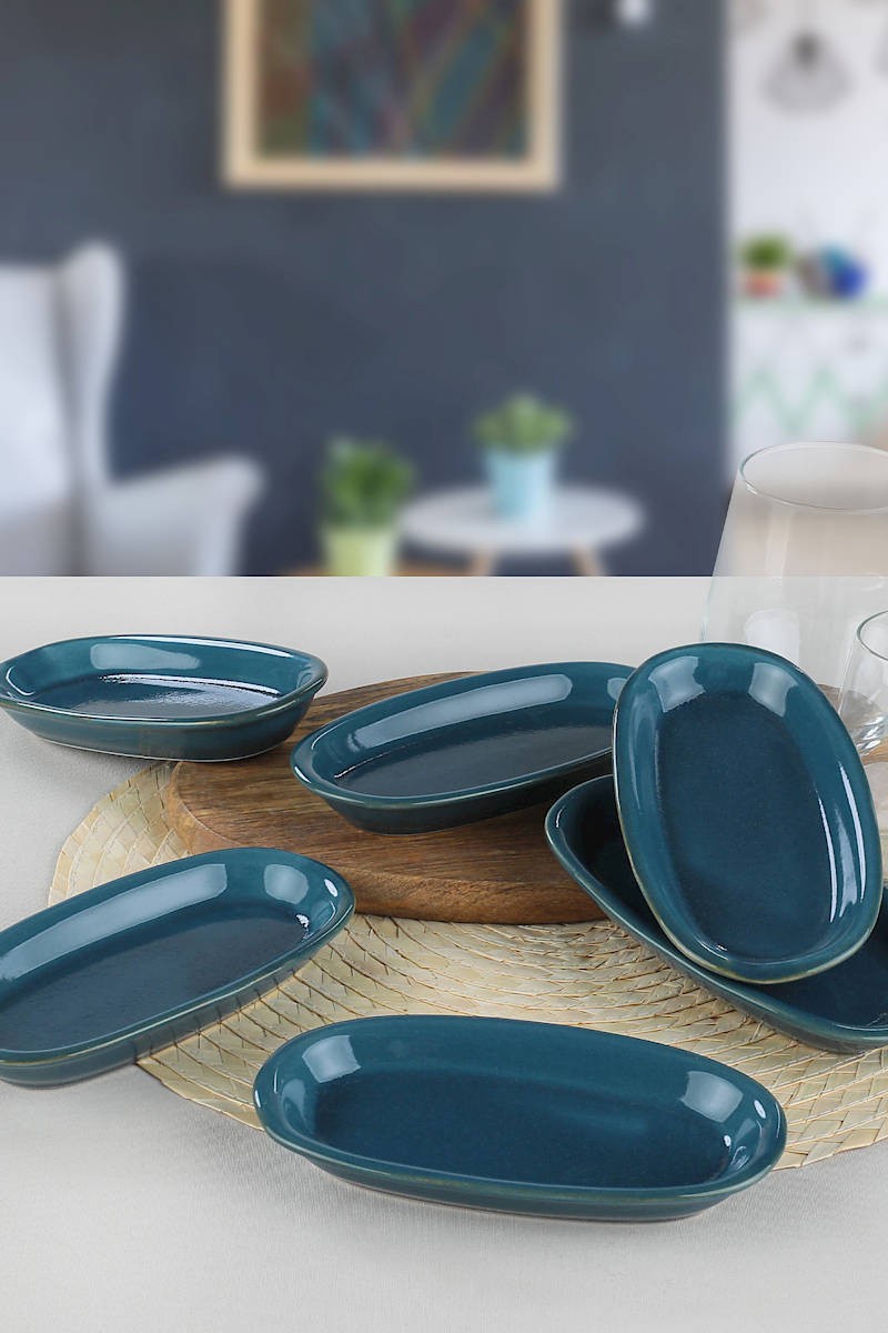 Plate Set (6 Pieces) Safir Hittite Kayak Plate 6 Pieces 16 Cm