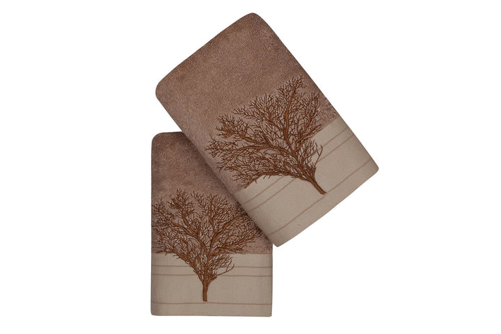 Ensemble de serviettes à main (2 pièces) Infinity - Light Brown