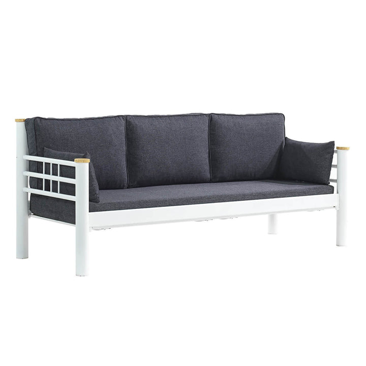 Canapé jardin de 3 places Kappis - White, Anthracite