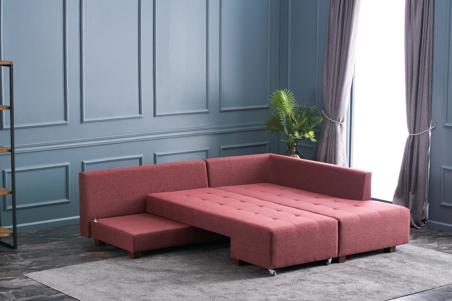 Canapé d'angle Manama Corner Sofa Bed Right - Claret Red