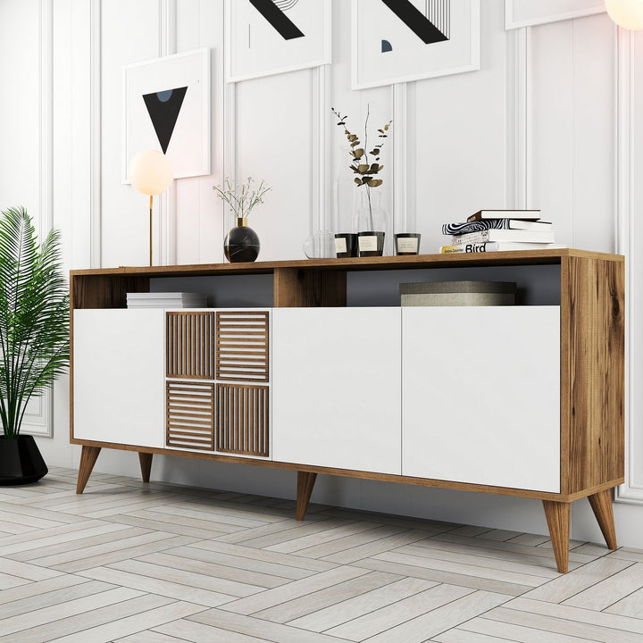 Console Milan - Walnut, White