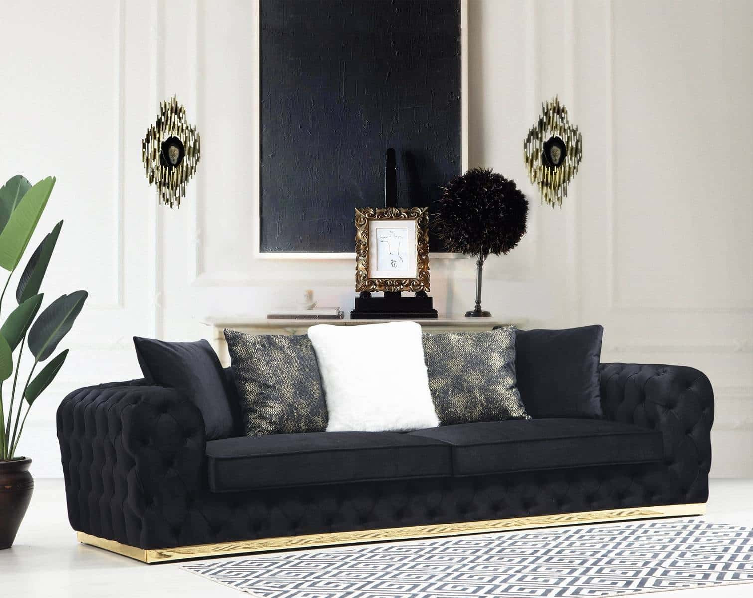 Selva Canapé 3 Places Noir