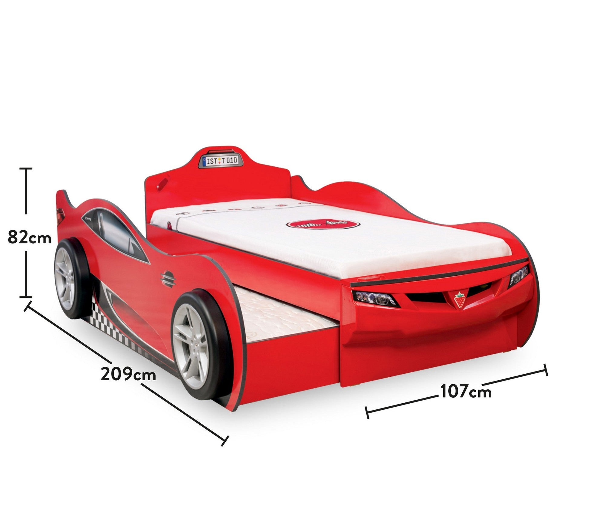 Autocar Coupe Carbed (With Friend Bed) (Red) (90X190 - 90X180)