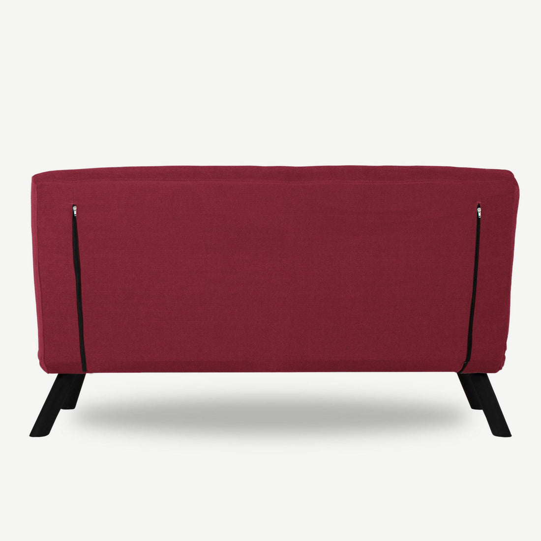 Canapé 2 places convertible Yolanda Métal Noir et Tissu Bordeaux