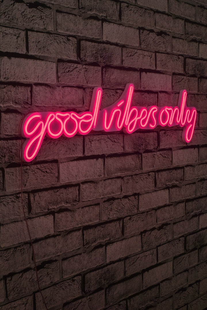 Éclairage LED en plastique décoratif Good Vibes Only - Pink