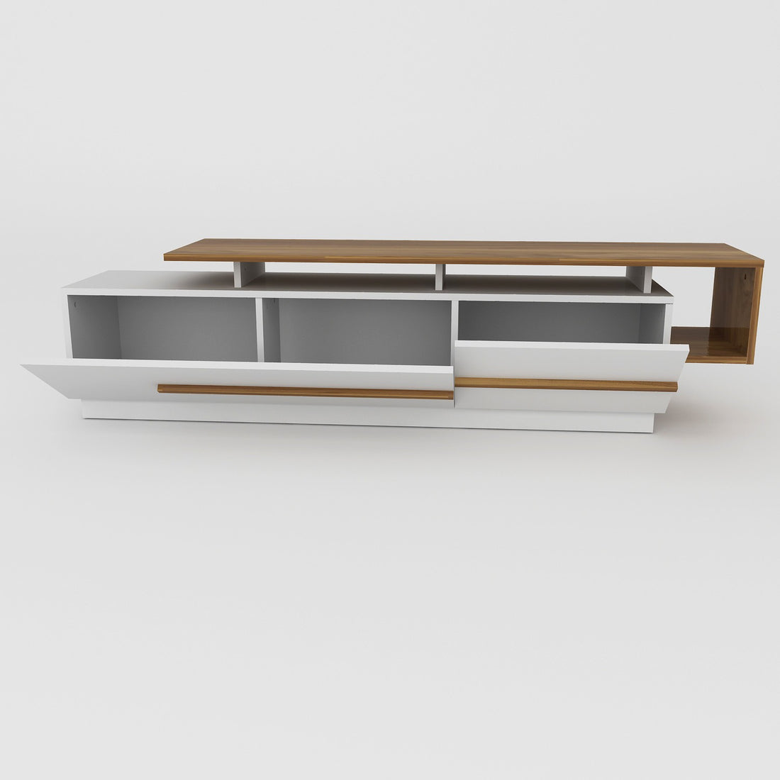 Meuble TV Pia - Walnut, White