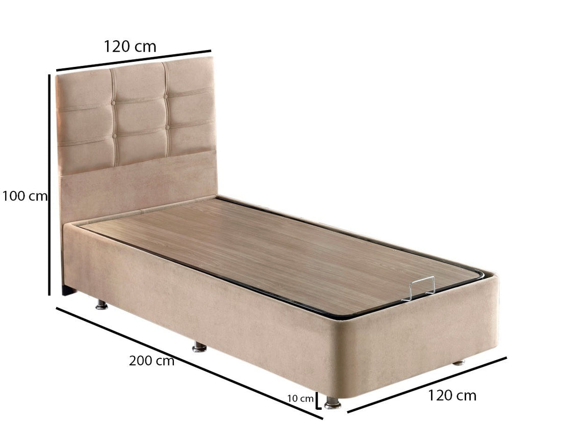 Base de lit unique et tête de lit Polo - Light Brown (120 x 200)