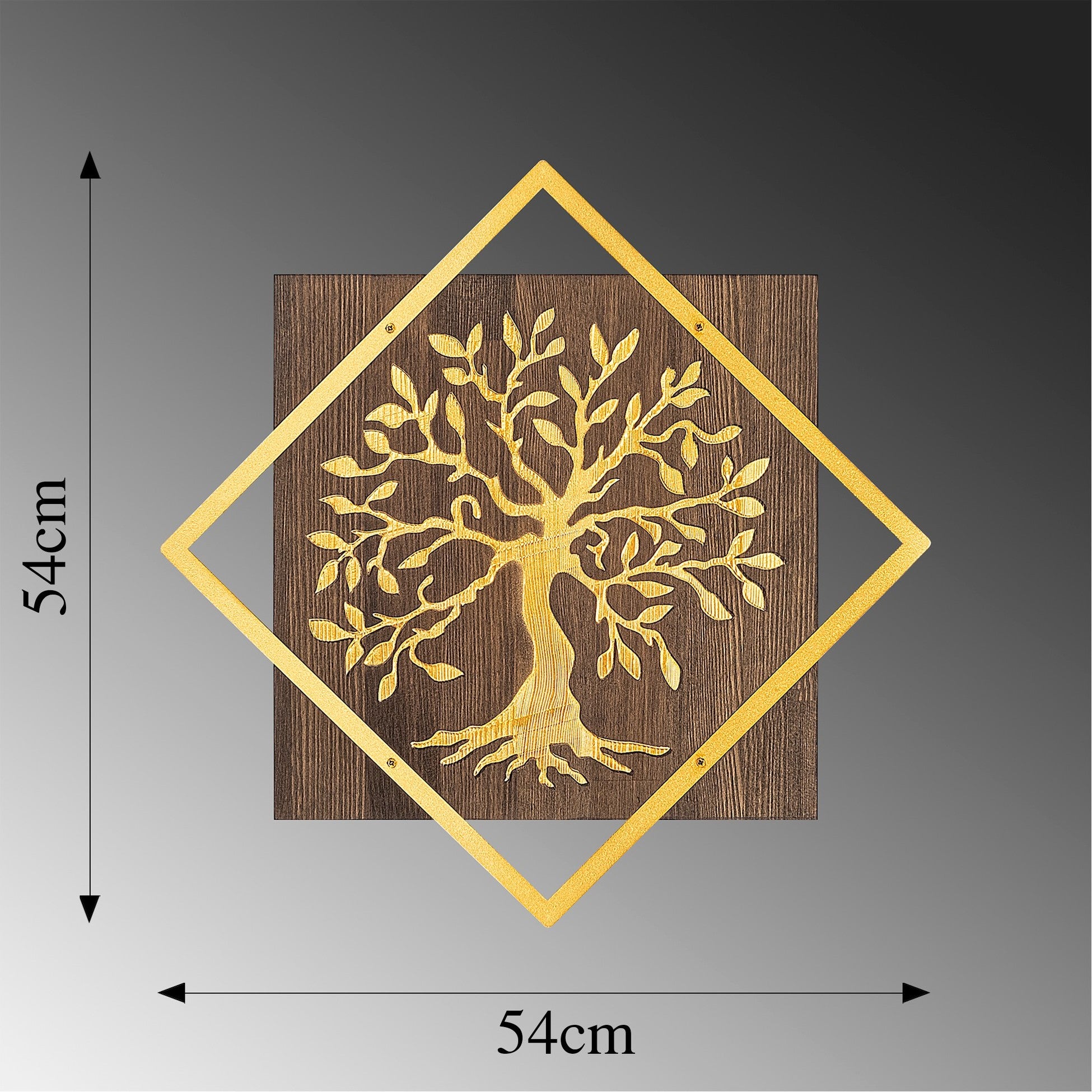 Accessoire mural en bois décoratif Tree v2 - Gold