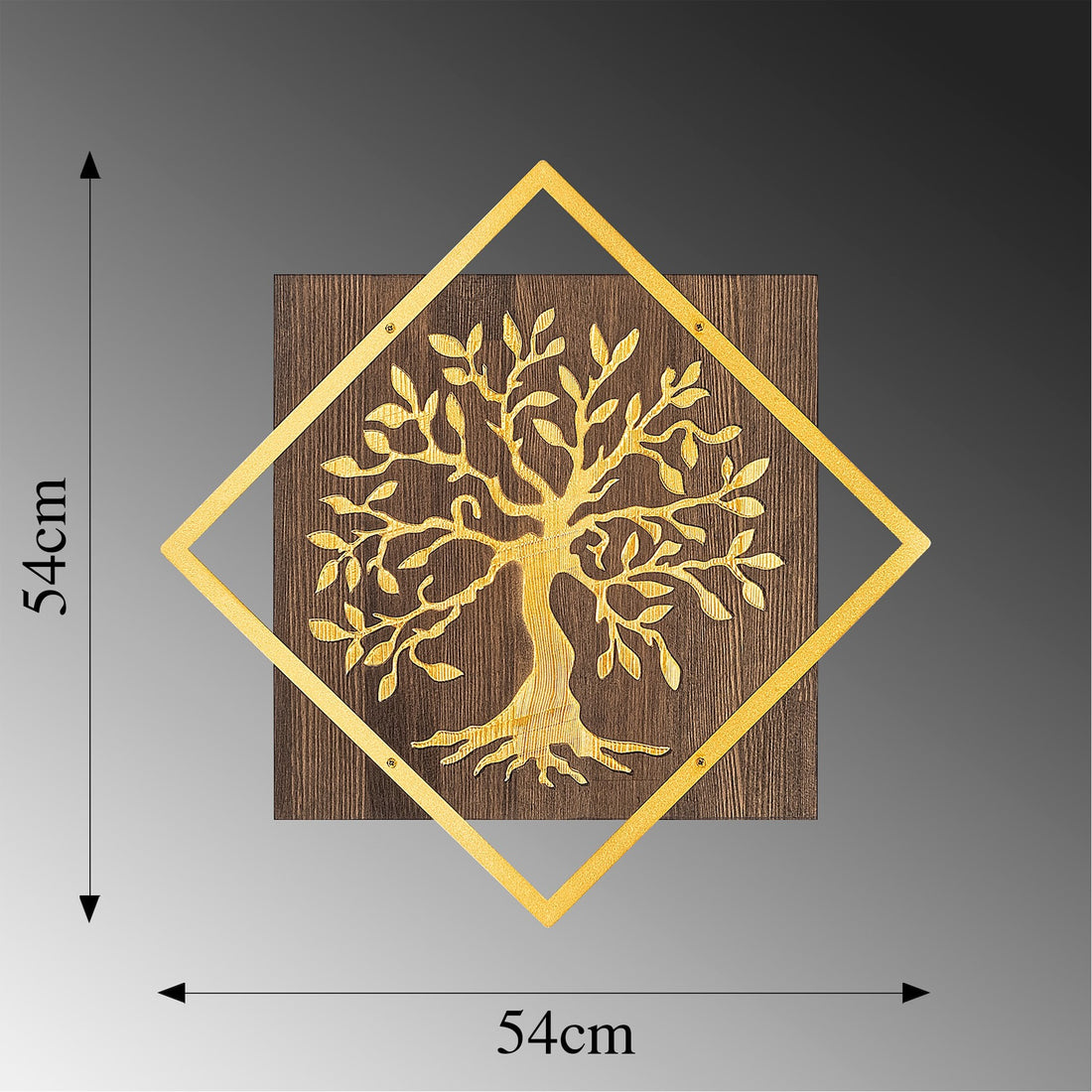 Accessoire mural en bois décoratif Tree v2 - Gold