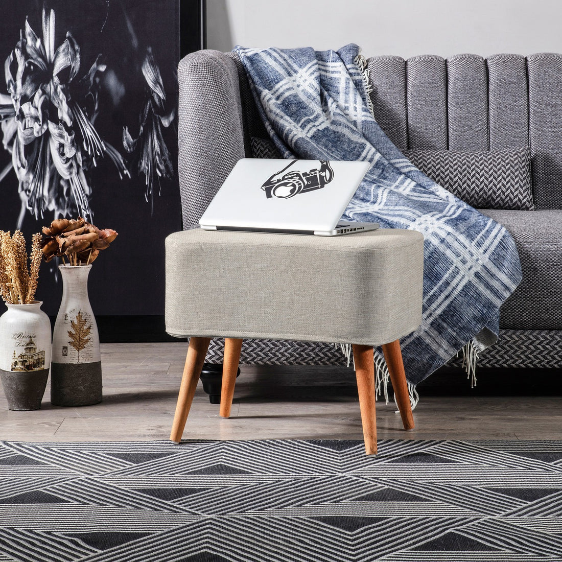 Albina Pouf blanc