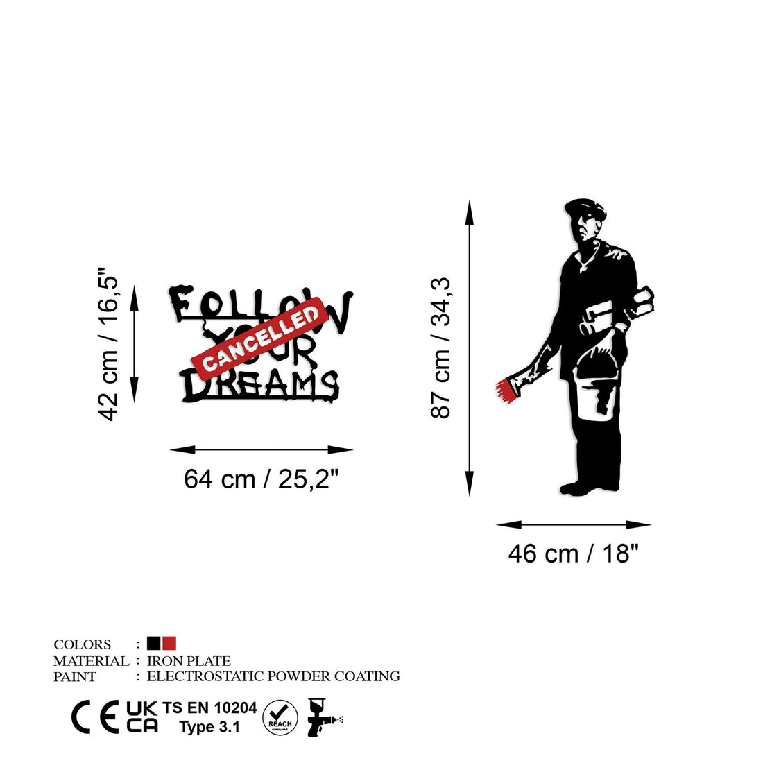 Accessoire mural en métal décoratif Banksy Metal 06