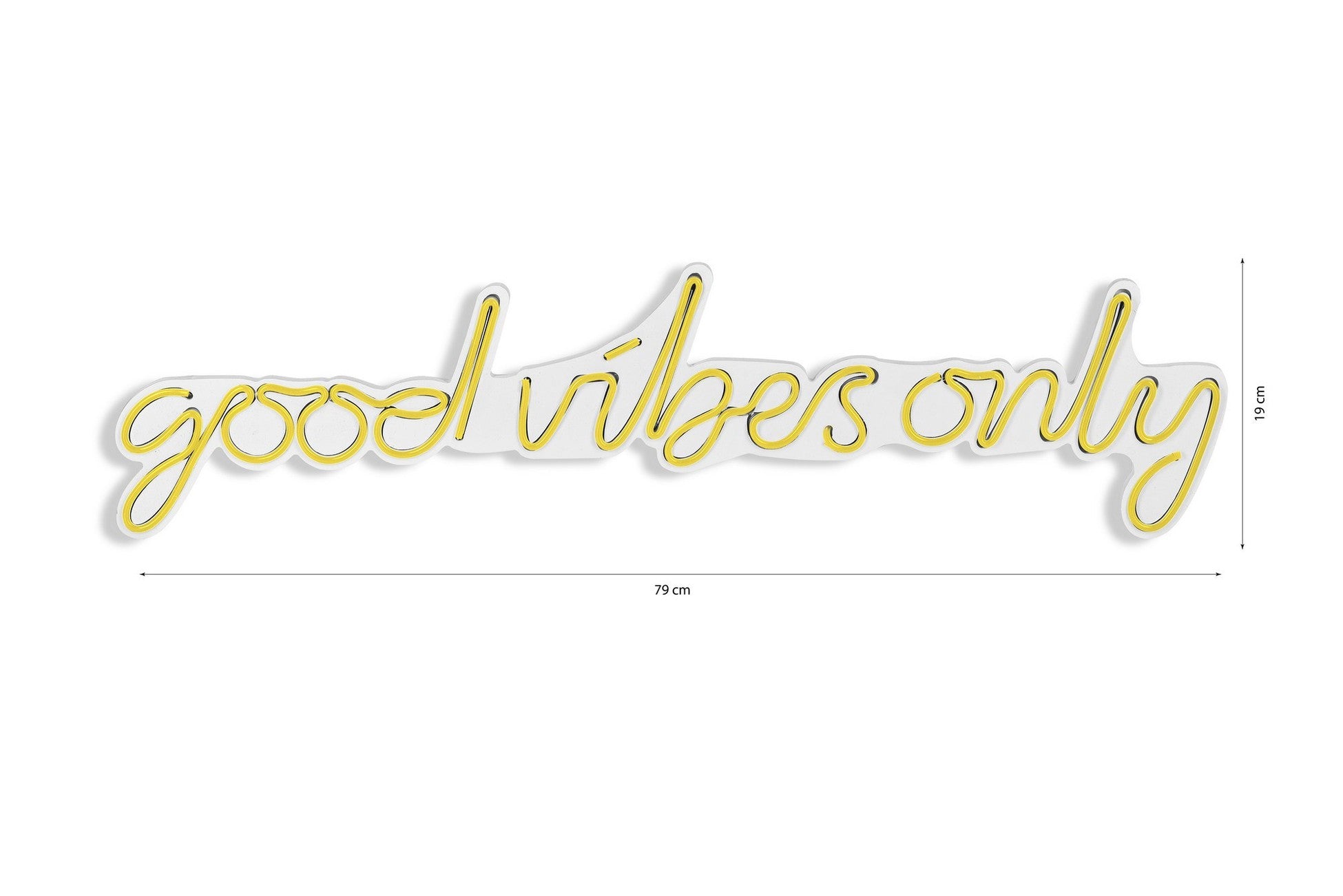 Éclairage LED en plastique décoratif Good Vibes Only - Yellow