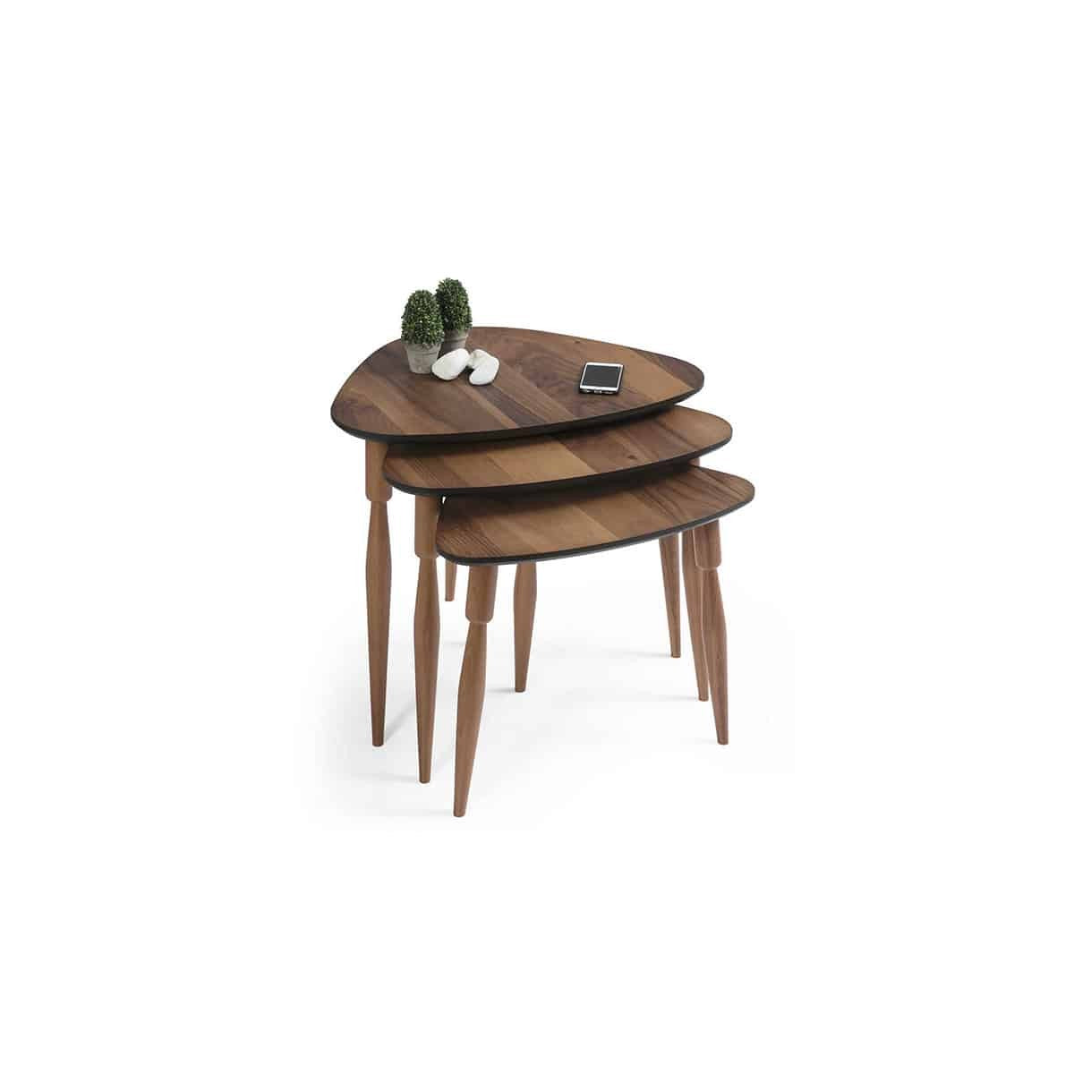 Ege gigognes table basse noyer