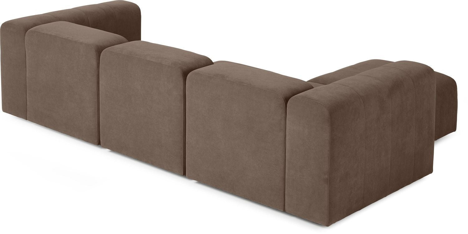 Canapé modulable 4 places en tissu avec pouf Pietro