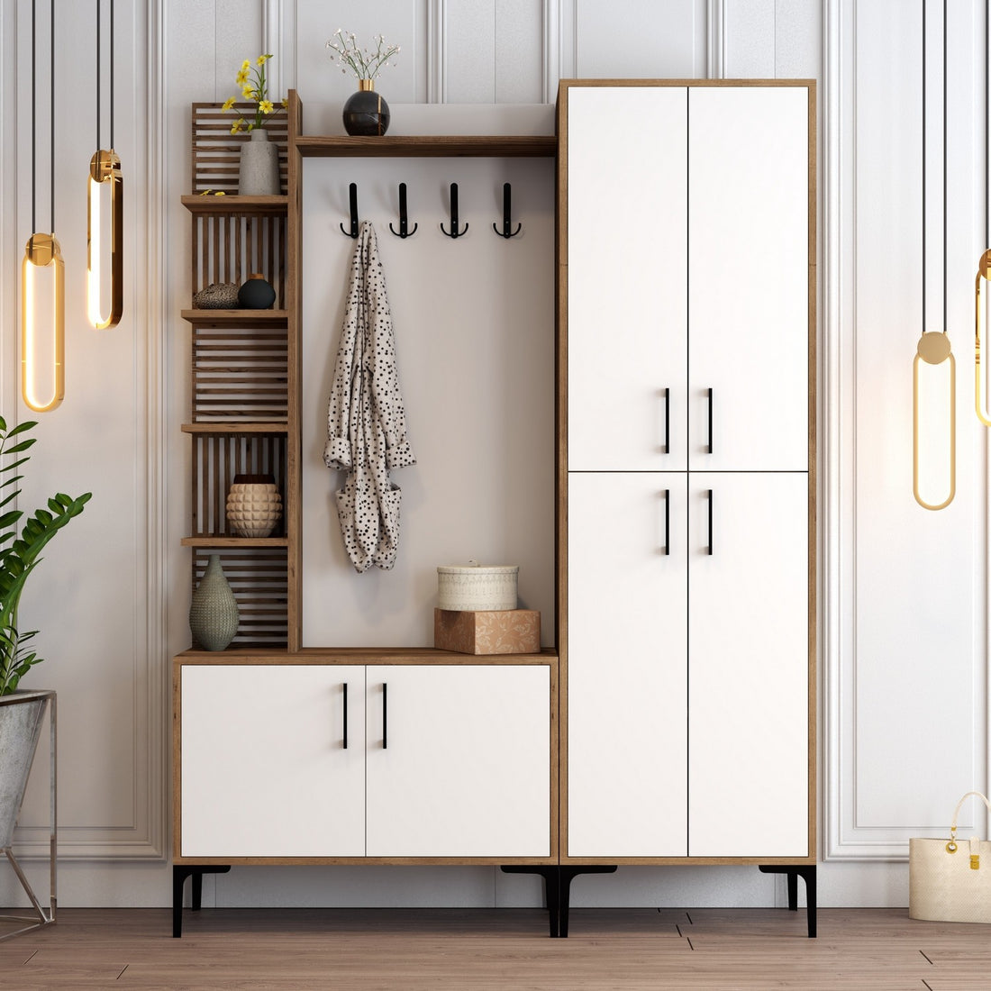 Support d'entrée Viyana DA - Walnut, White