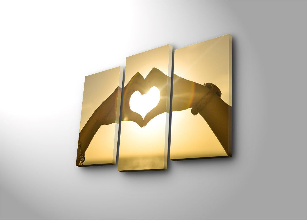 Peinture décorative LED éclairée en toile (3 pièces) 3PATİACT-9