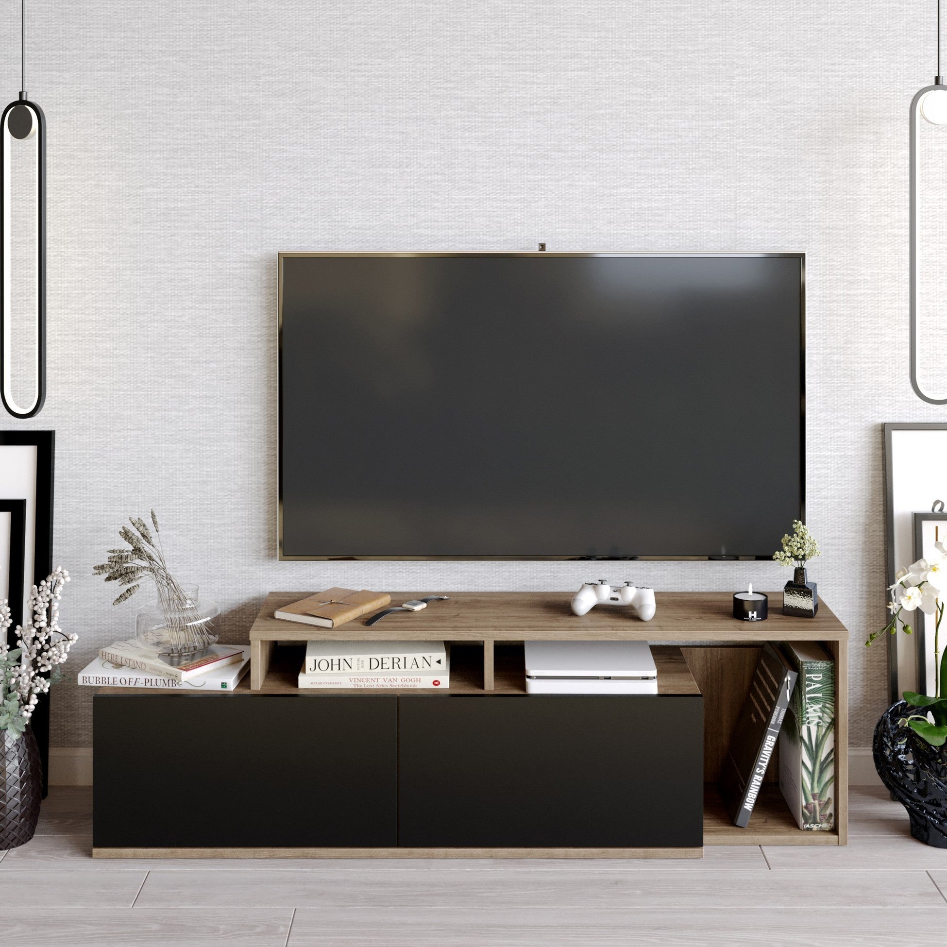 Meuble TV Nexera - Walnut, Black