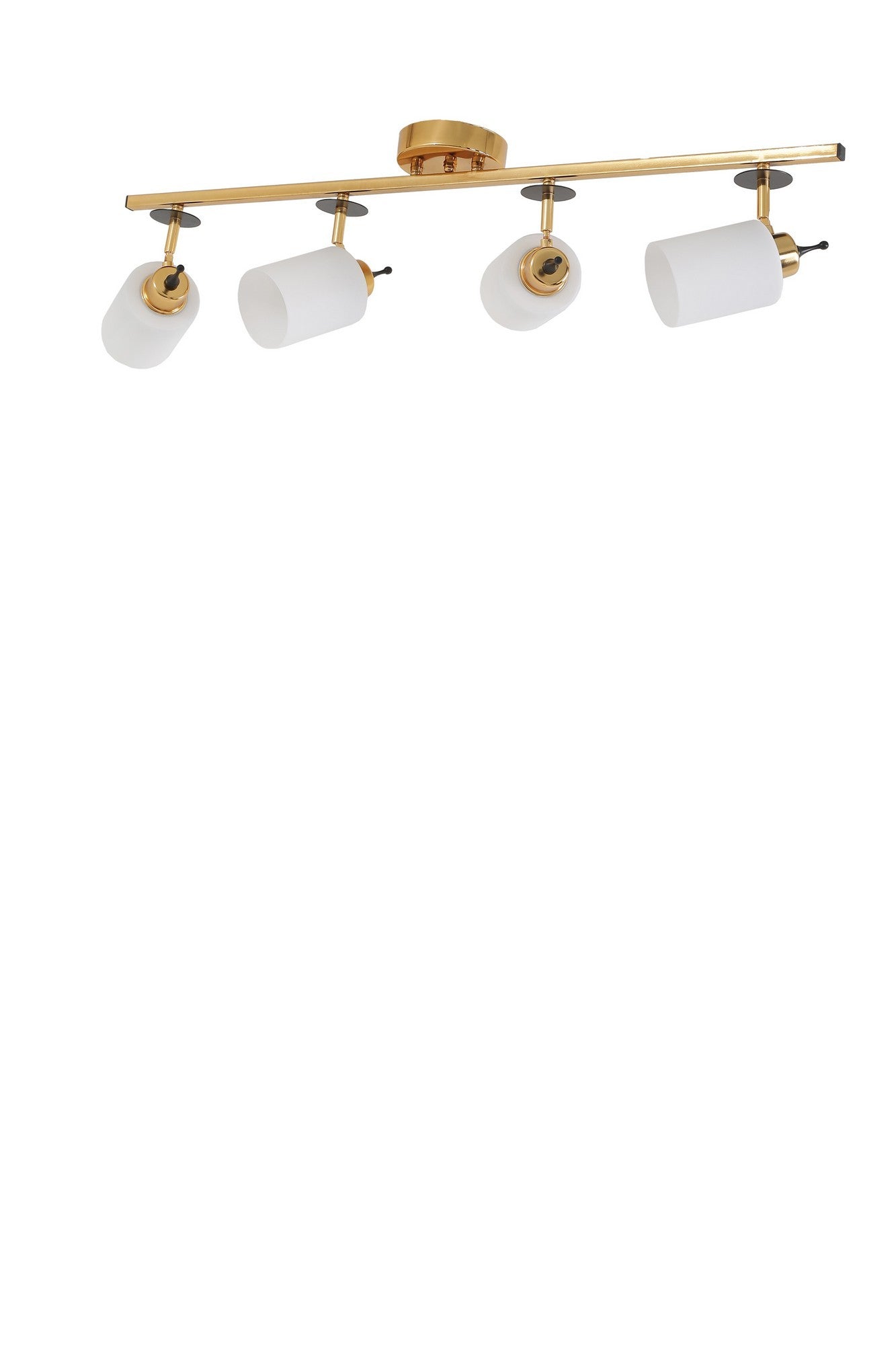 Lustre Nomi 4 rangées de verres dorés et blancs