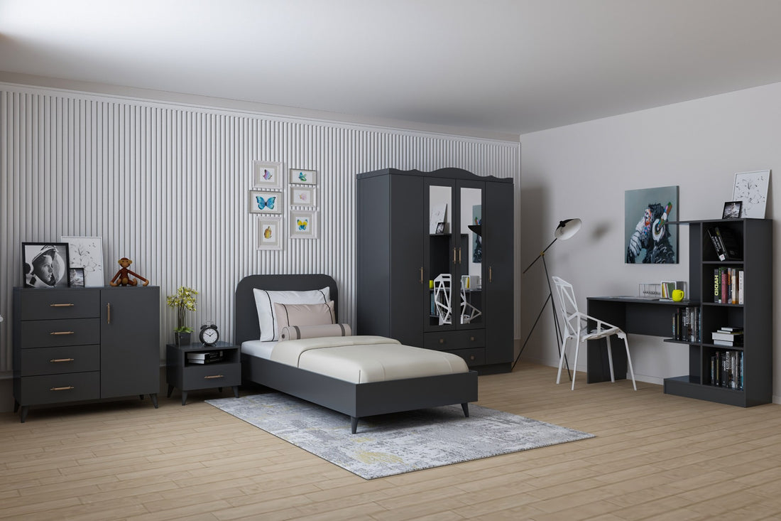 Ensemble de chambres jeunes Lavinia 004 - Anthracite