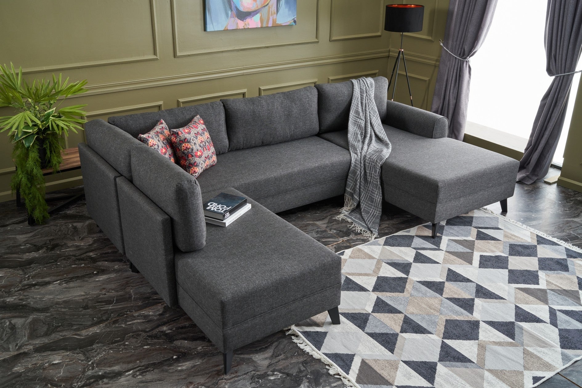 Canapé d'angle Belen - Anthracite