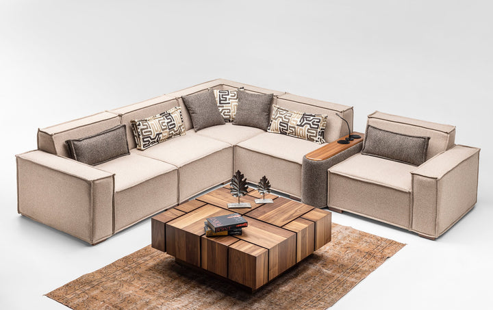 Nero Canapé Modulable avec système audio Lumière d'ambiance