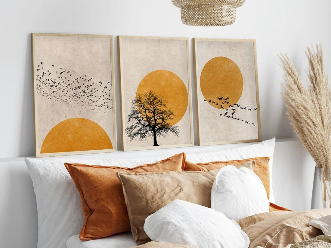 Peinture MDF encadrée décorative (3 pièces) Huhu147 - 50 x 70