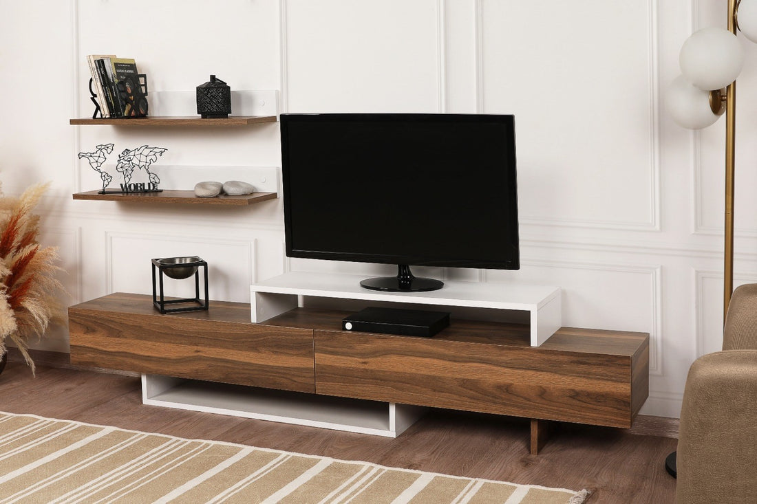 Unité de télévision Nirvana - White, Teak