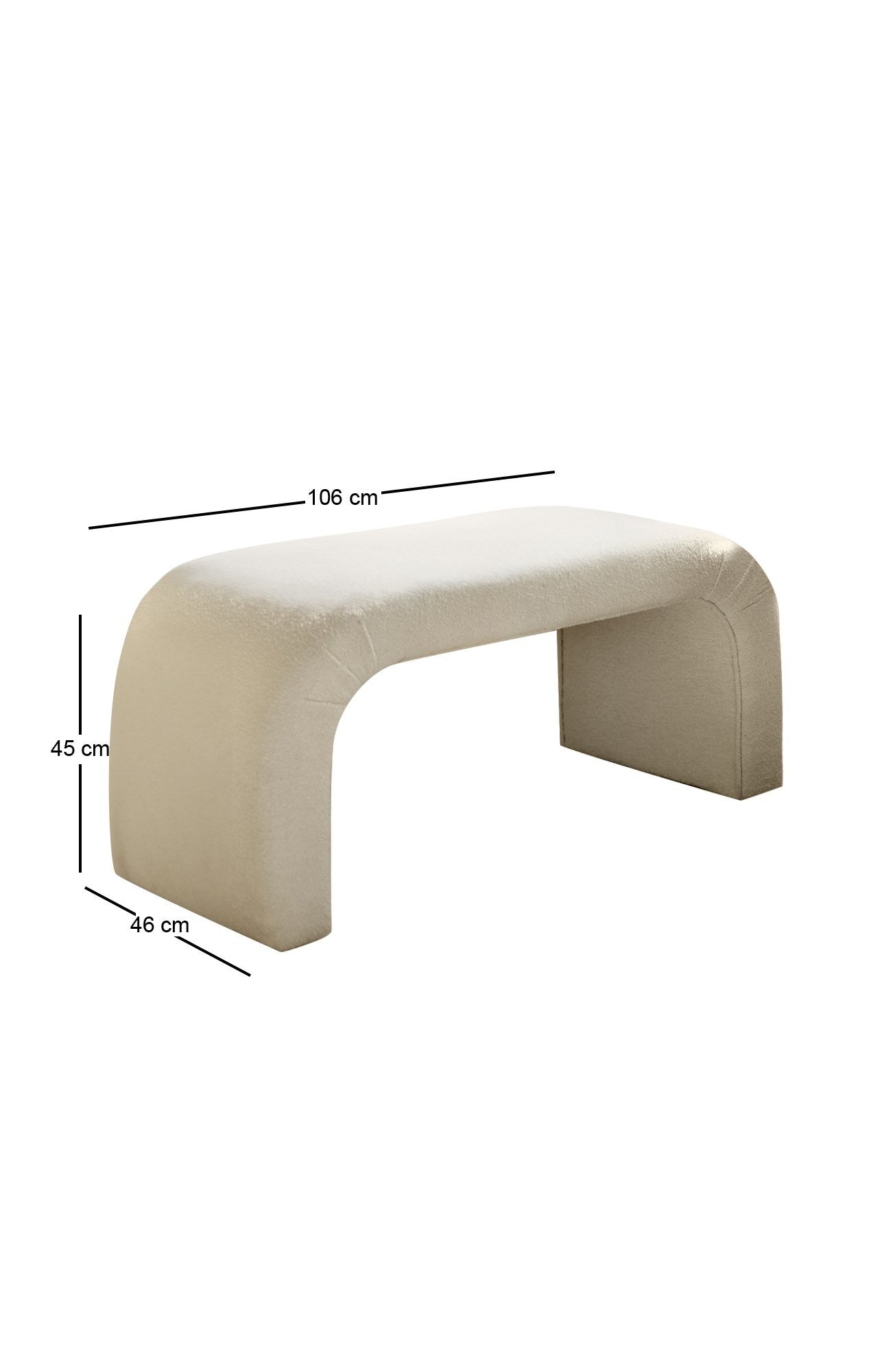 Pouf Nu Bench - White