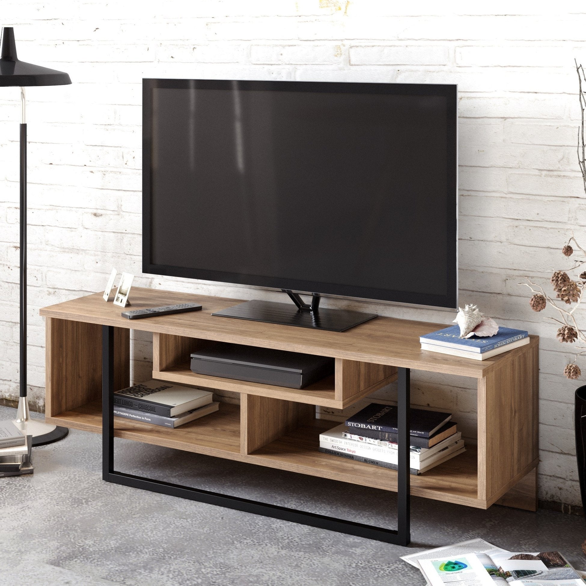 Meuble TV Asal (120) - Walnut, Black