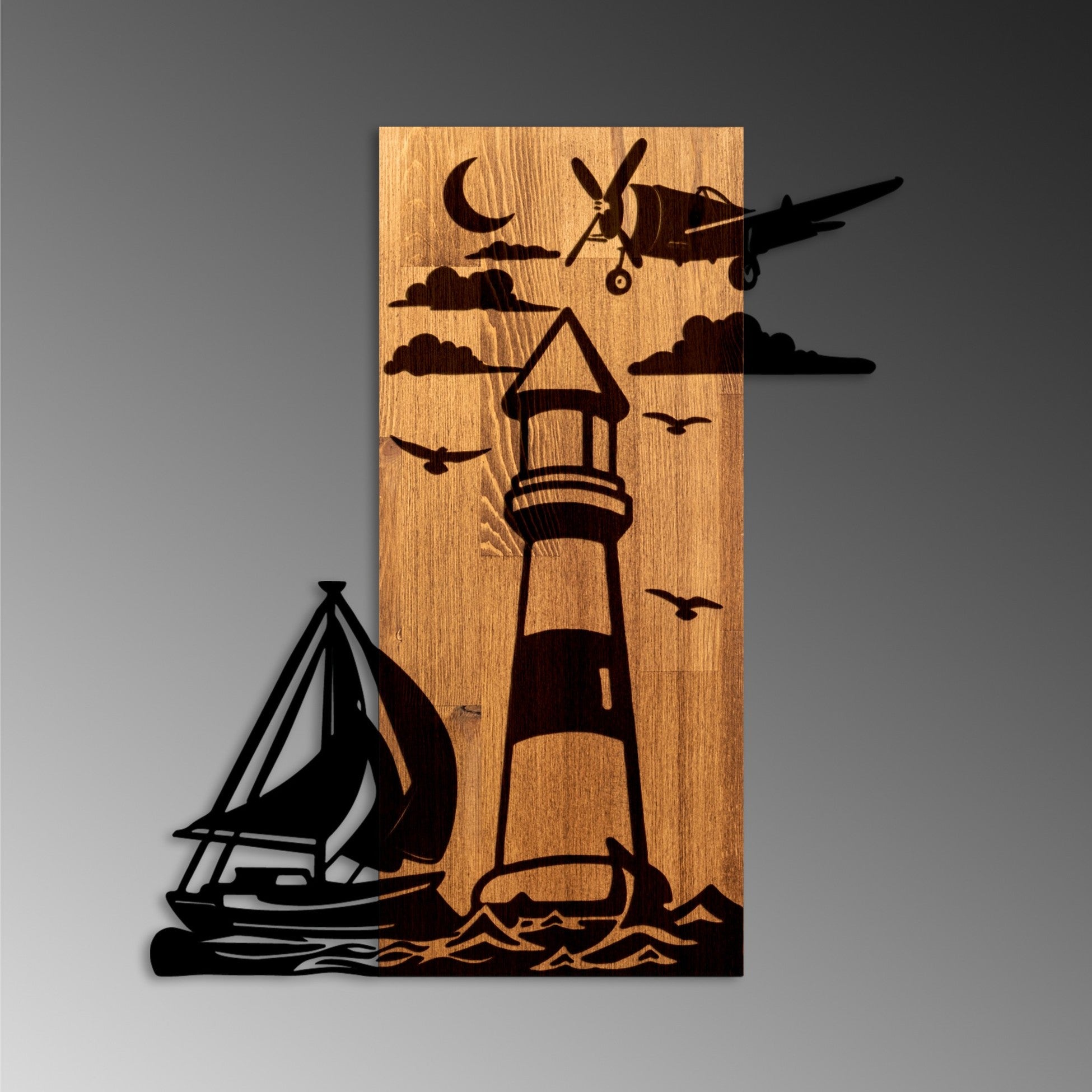 Accessoire mural en bois décoratif Lighthouse