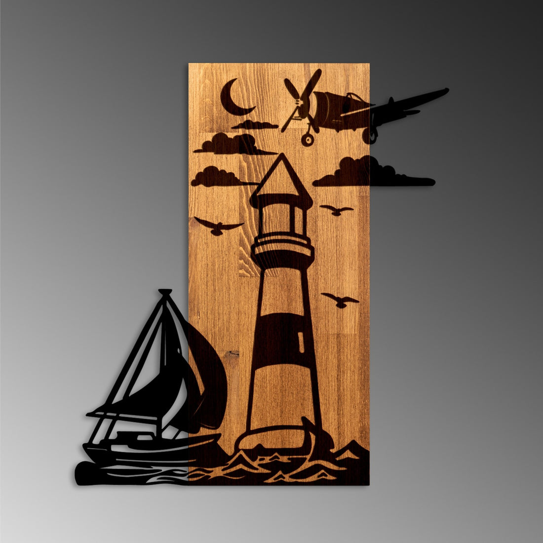 Accessoire mural en bois décoratif Lighthouse