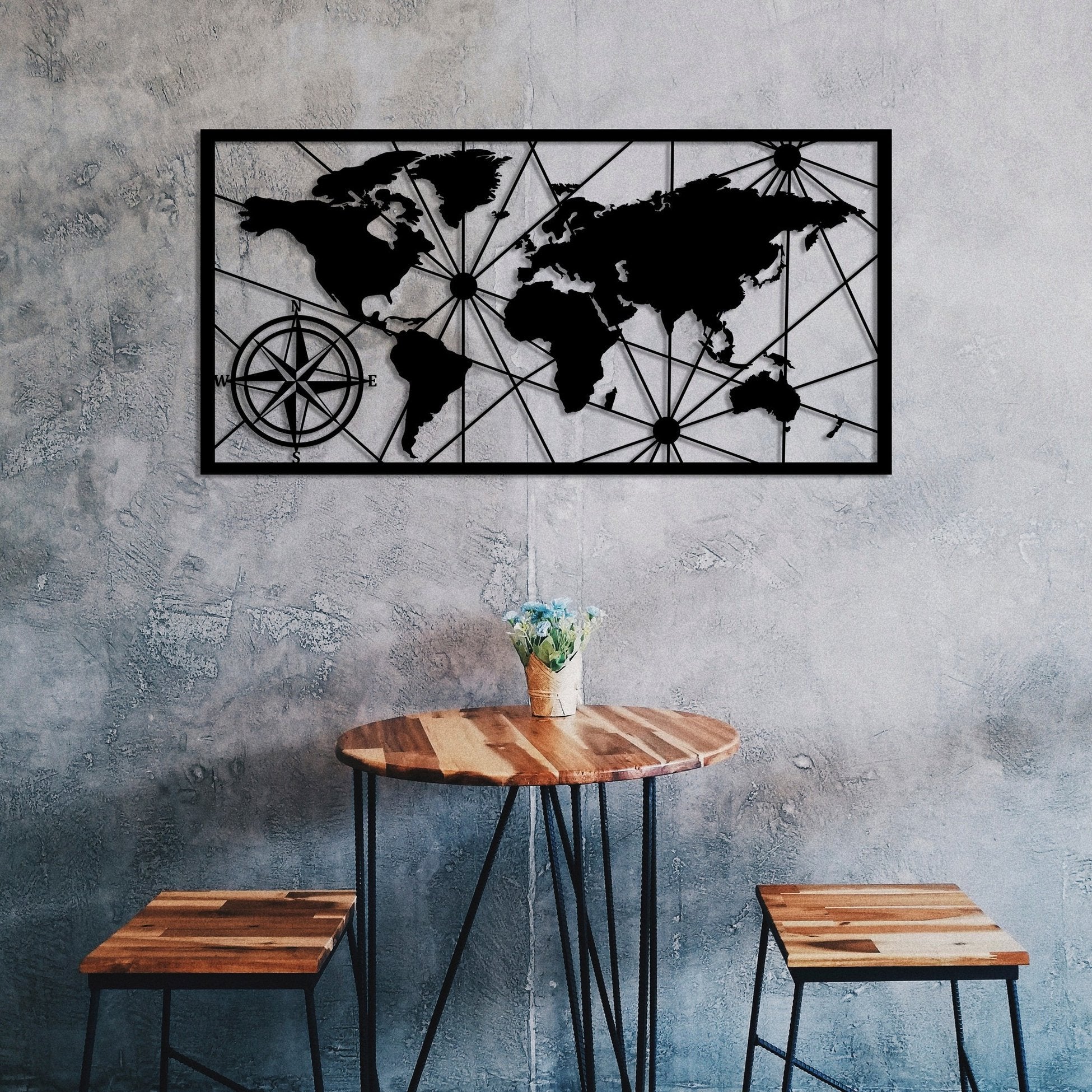 Accessoire mural en métal décoratif World Map Medium 2