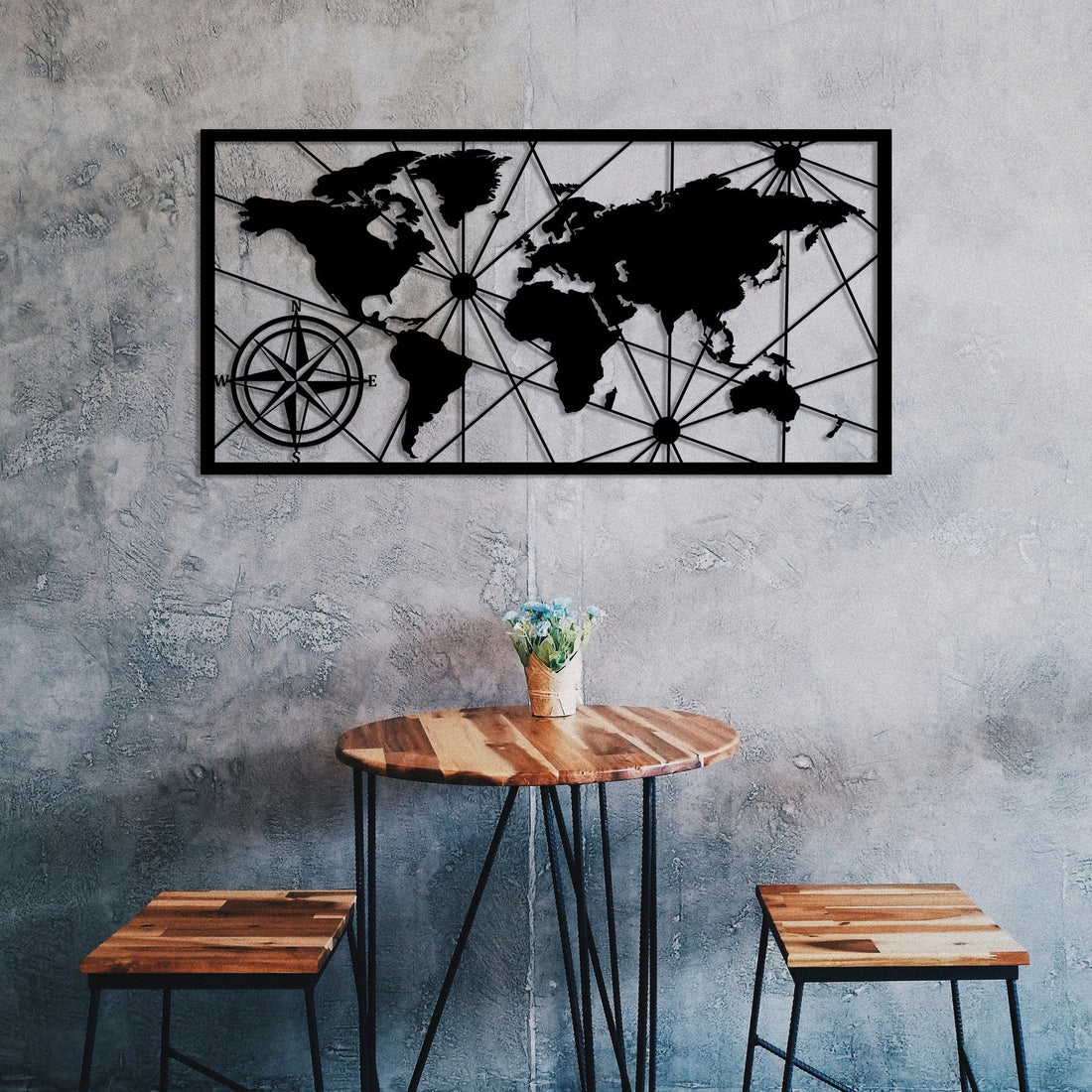 Accessoire mural en métal décoratif World Map Medium 2