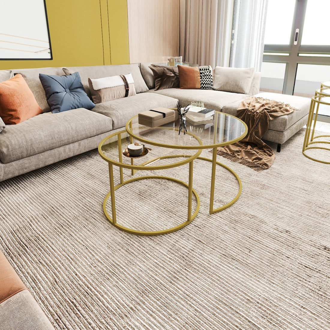 Table basse Belarus - Gold, Glass 60