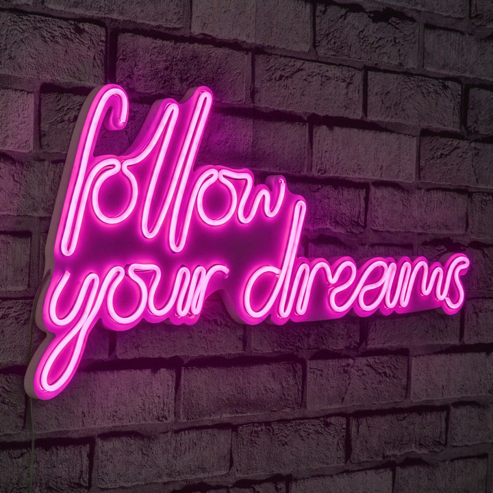 Éclairage LED en plastique décoratif Follow Your Dreams - Pink