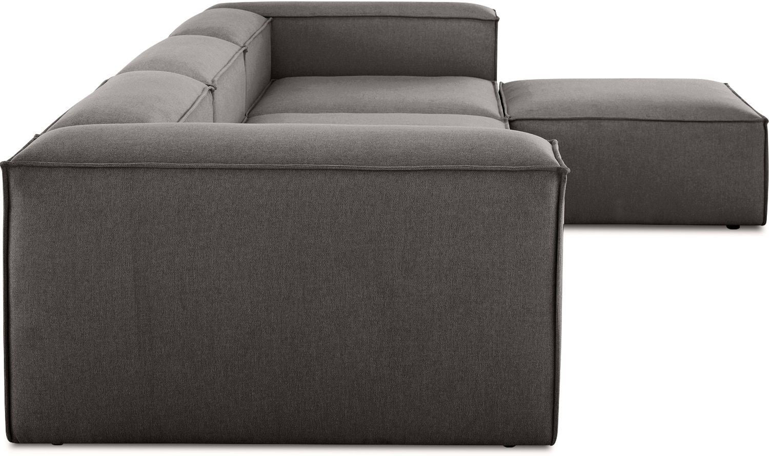 Canapé modulable 4 places en Lin avec pouf Frid