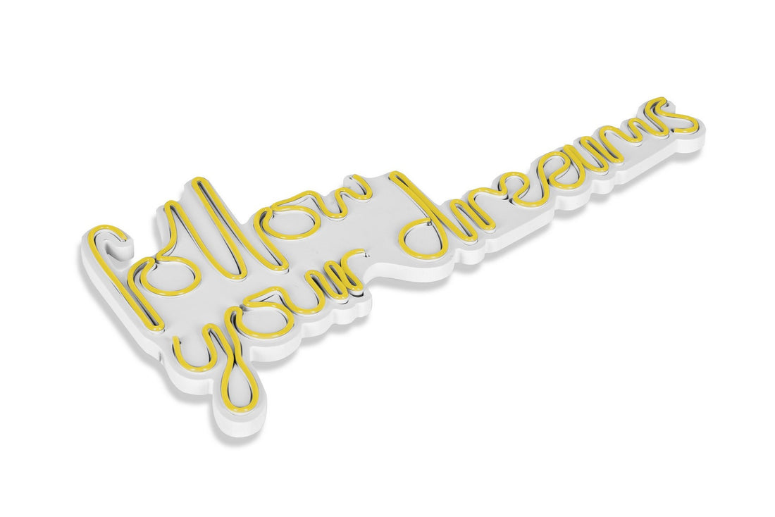 Éclairage LED en plastique décoratif Follow Your Dreams - Yellow