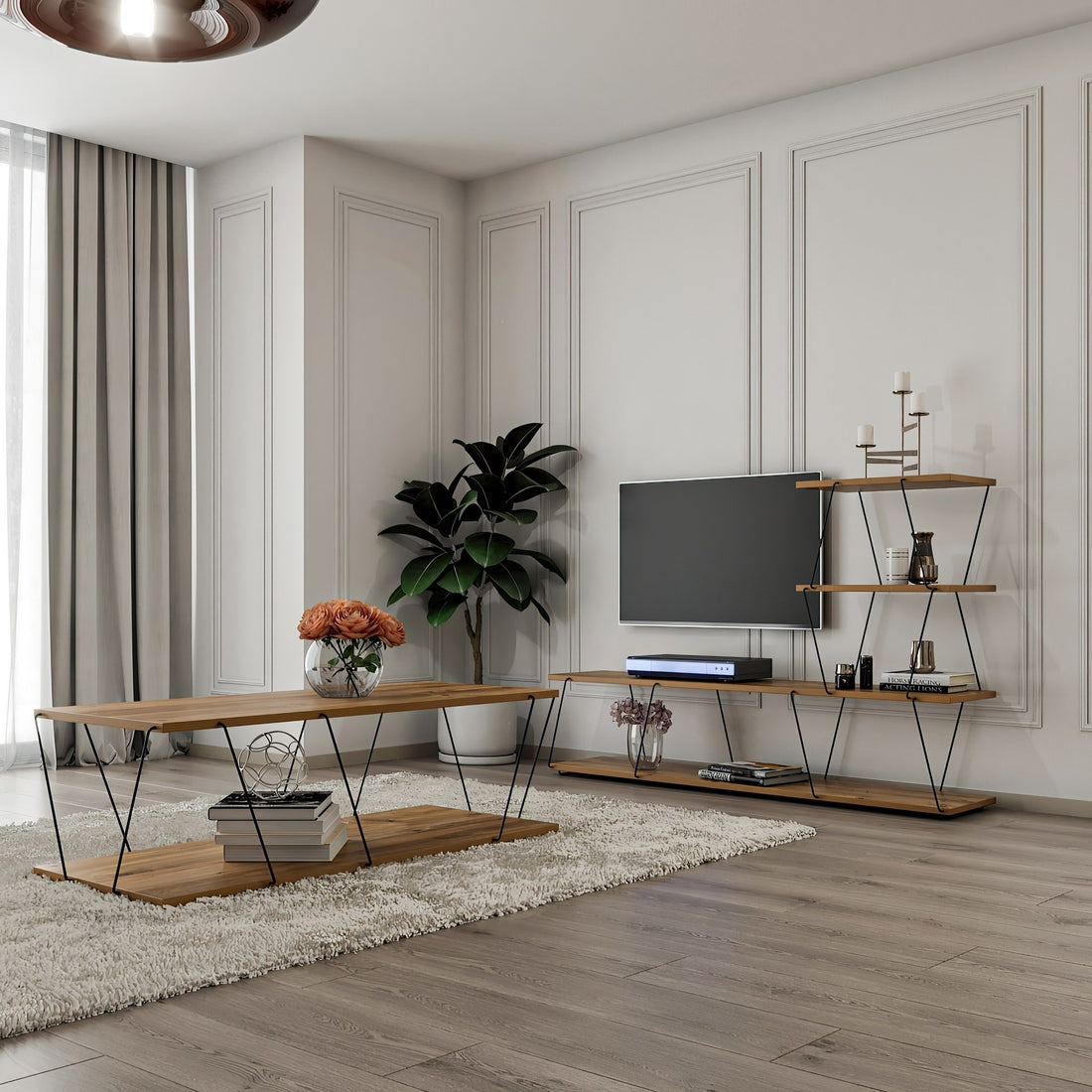 Ensemble de meubles de salon Basak - Pine