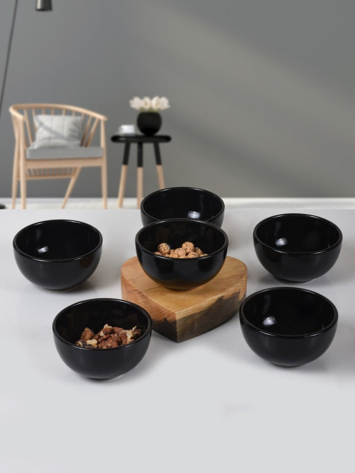 Sauce Plate Set Bulut Black Snack / Sauce Bowl 8 Cm 6 Pieces