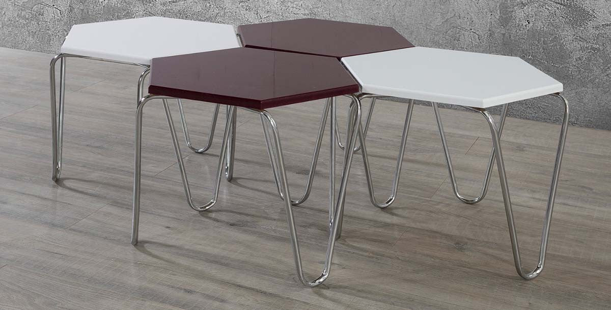 Piramit Table Gigognes Bordeaux Blanc