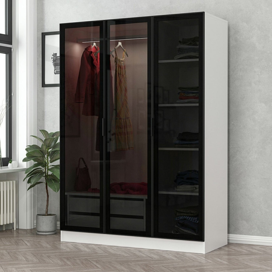 Armoire Kale White Black - 2273