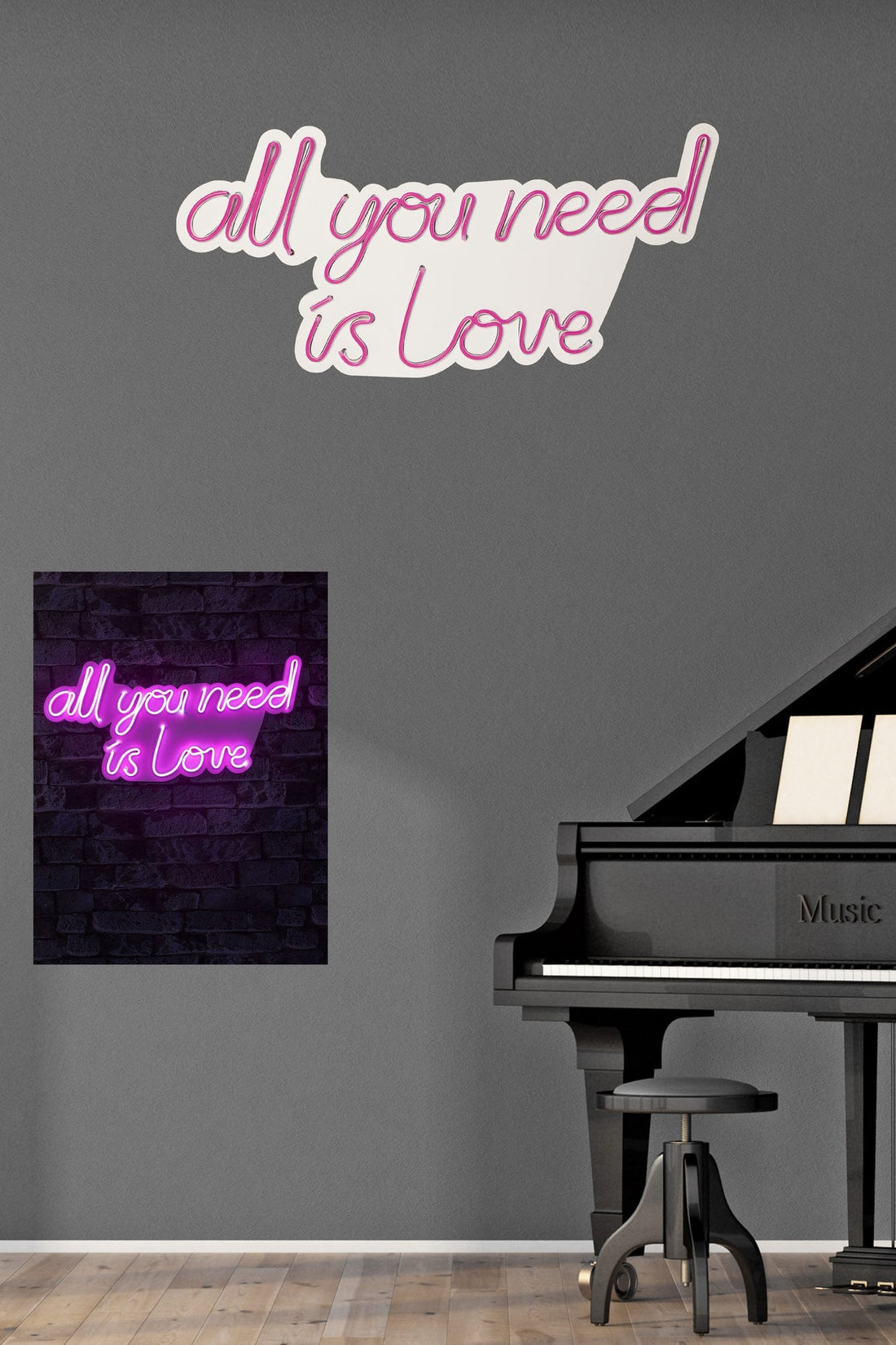 Éclairage LED en plastique décoratif All You Need is Love - Pink