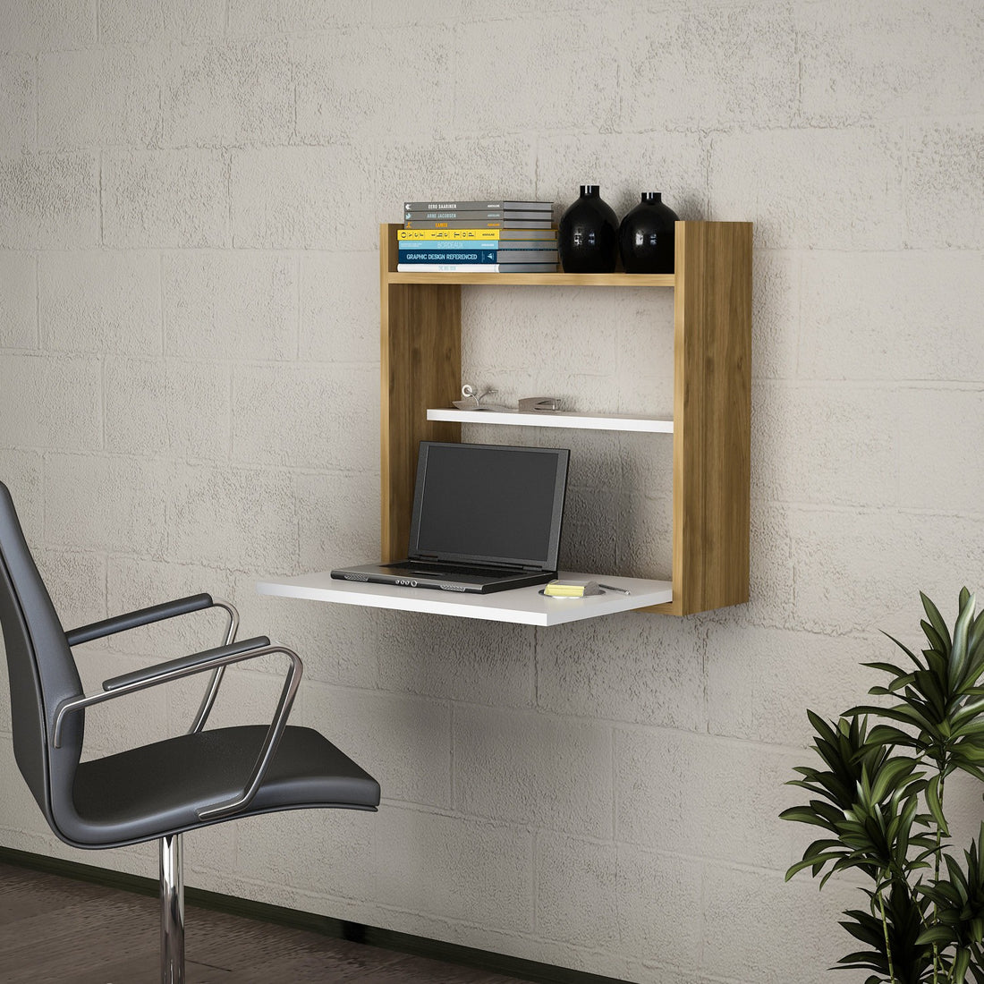 Bureau d'étude Laptop - White, Walnut